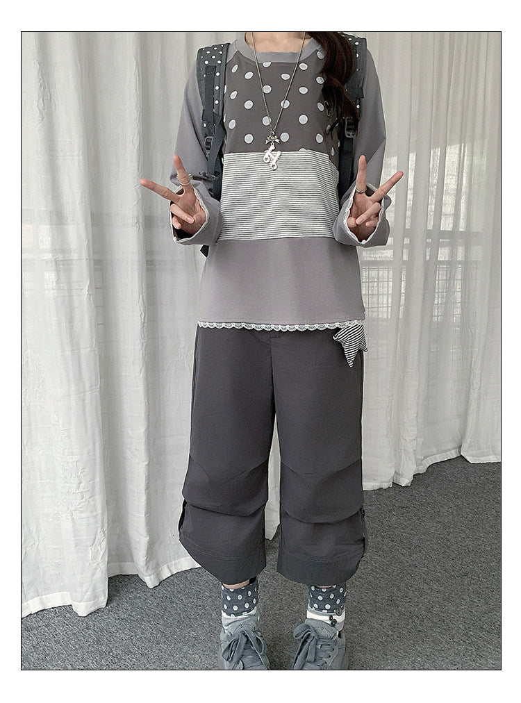 Cuffed Cropped Wide-Leg Pants