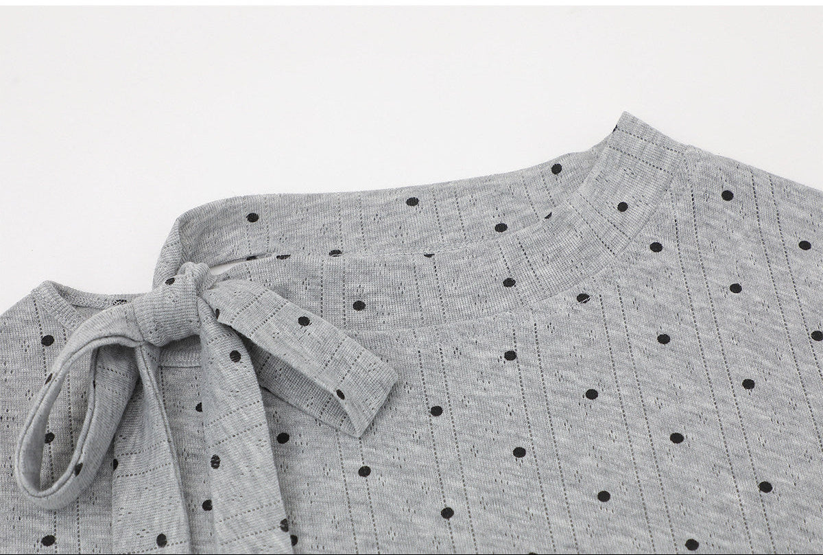 Polka Dot Tie-Neck Baby Tee