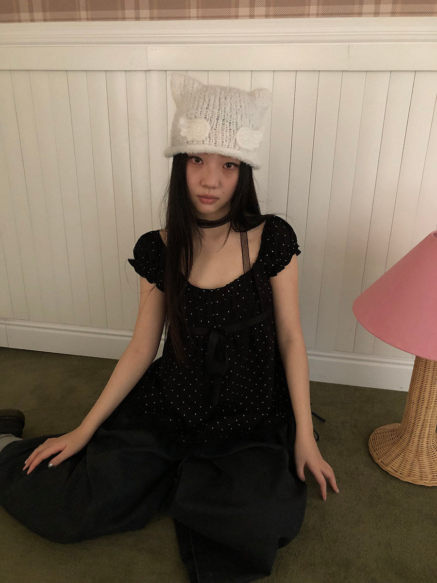 Handmade Angel Wing Cat-Ear Knit Beanie