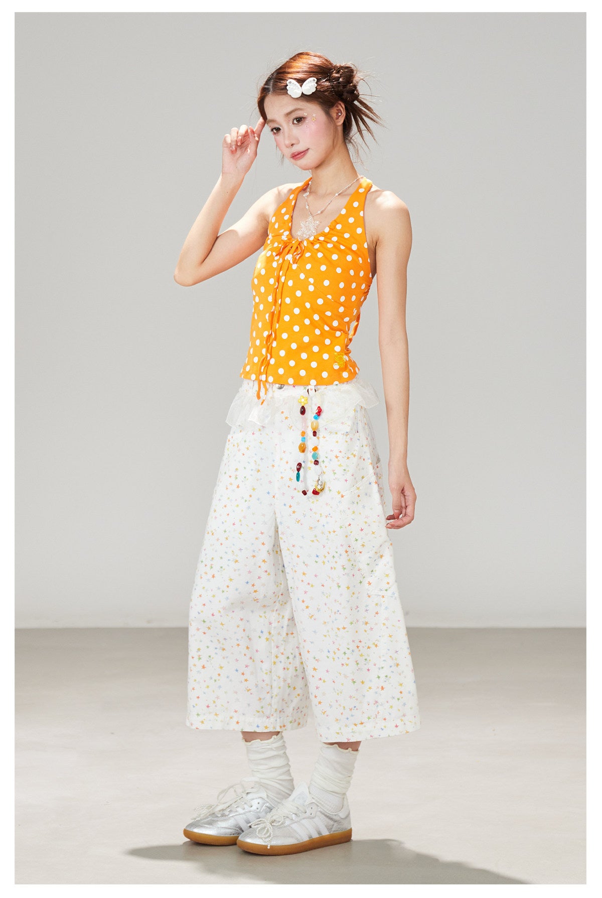 White Star Wide Leg Pants