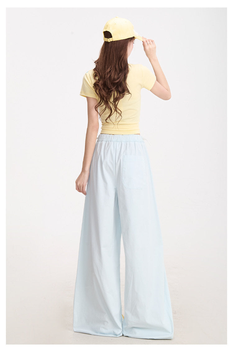 Dreams Star Baby Tee & Light Blue Wide-Leg Pants