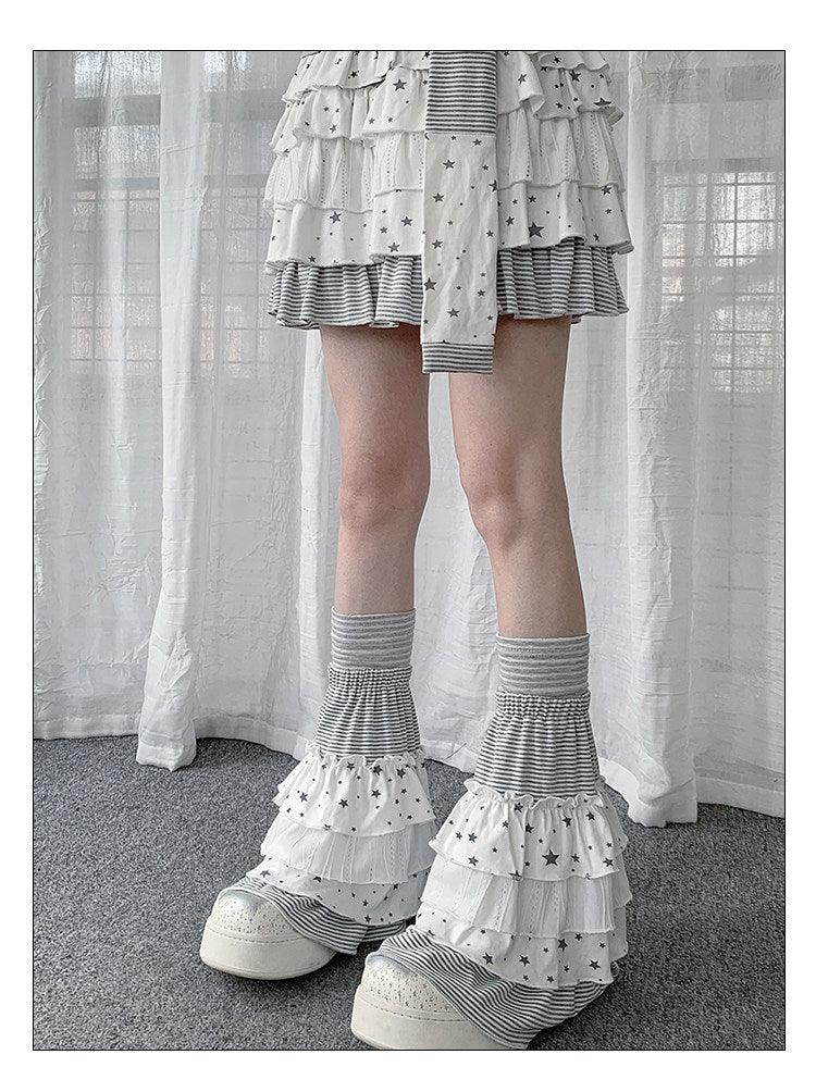 Star Stripe Patchwork Leg Warmers