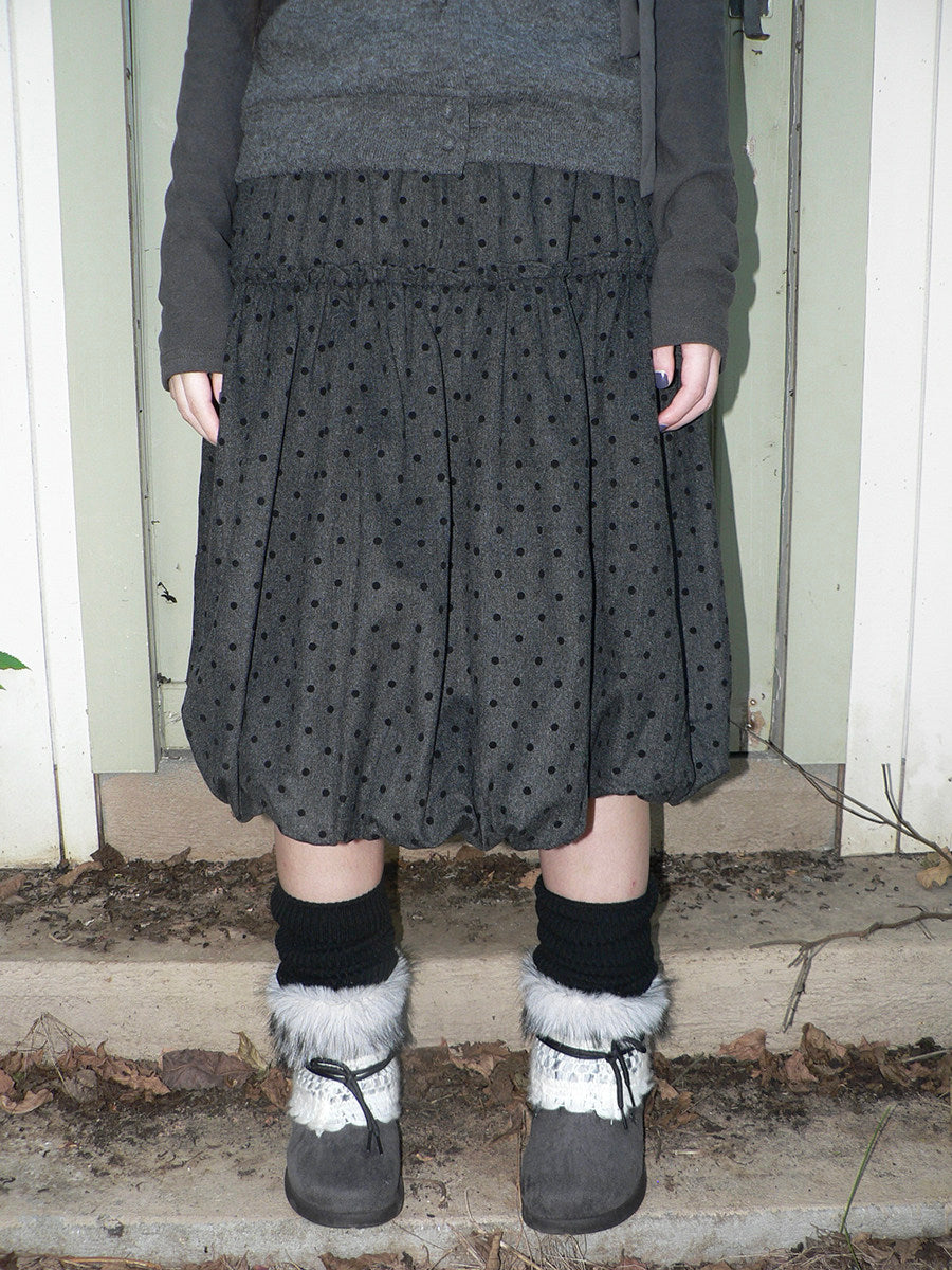 Polka Dot Balloon Midi Skirt