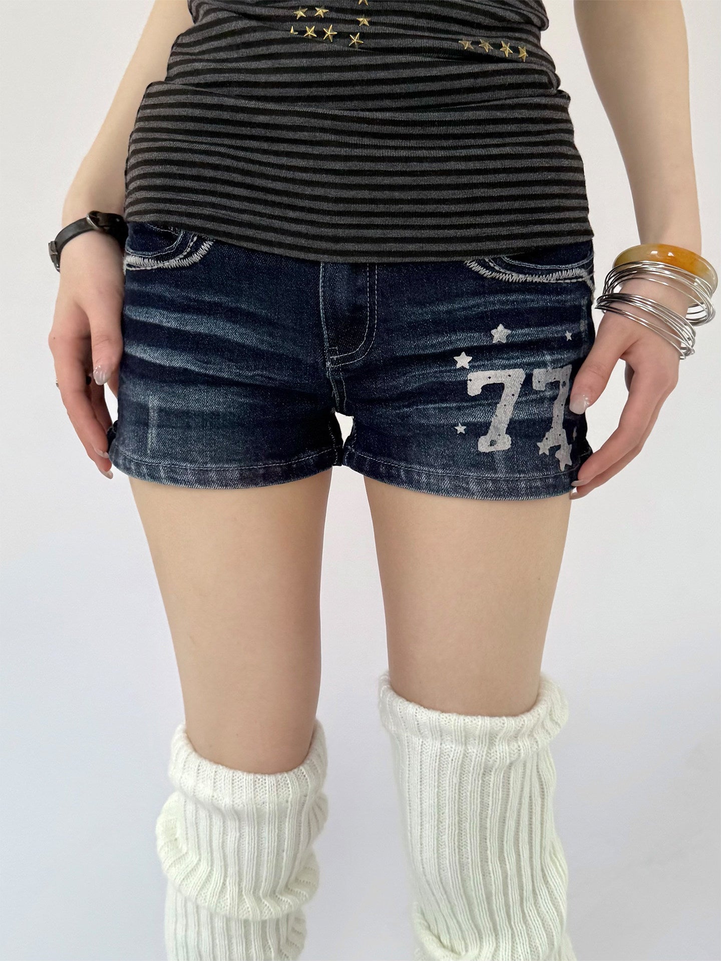 Vintage 77 Star Low-Rise Denim Shorts