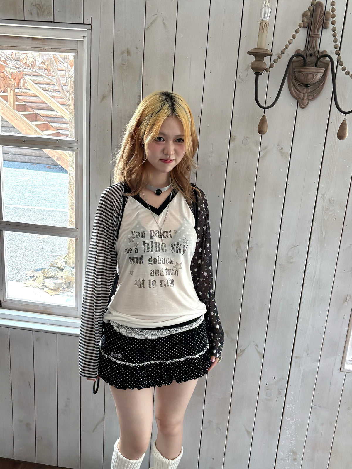 Midnight Star Lace Bubble-Hem Mini Skort