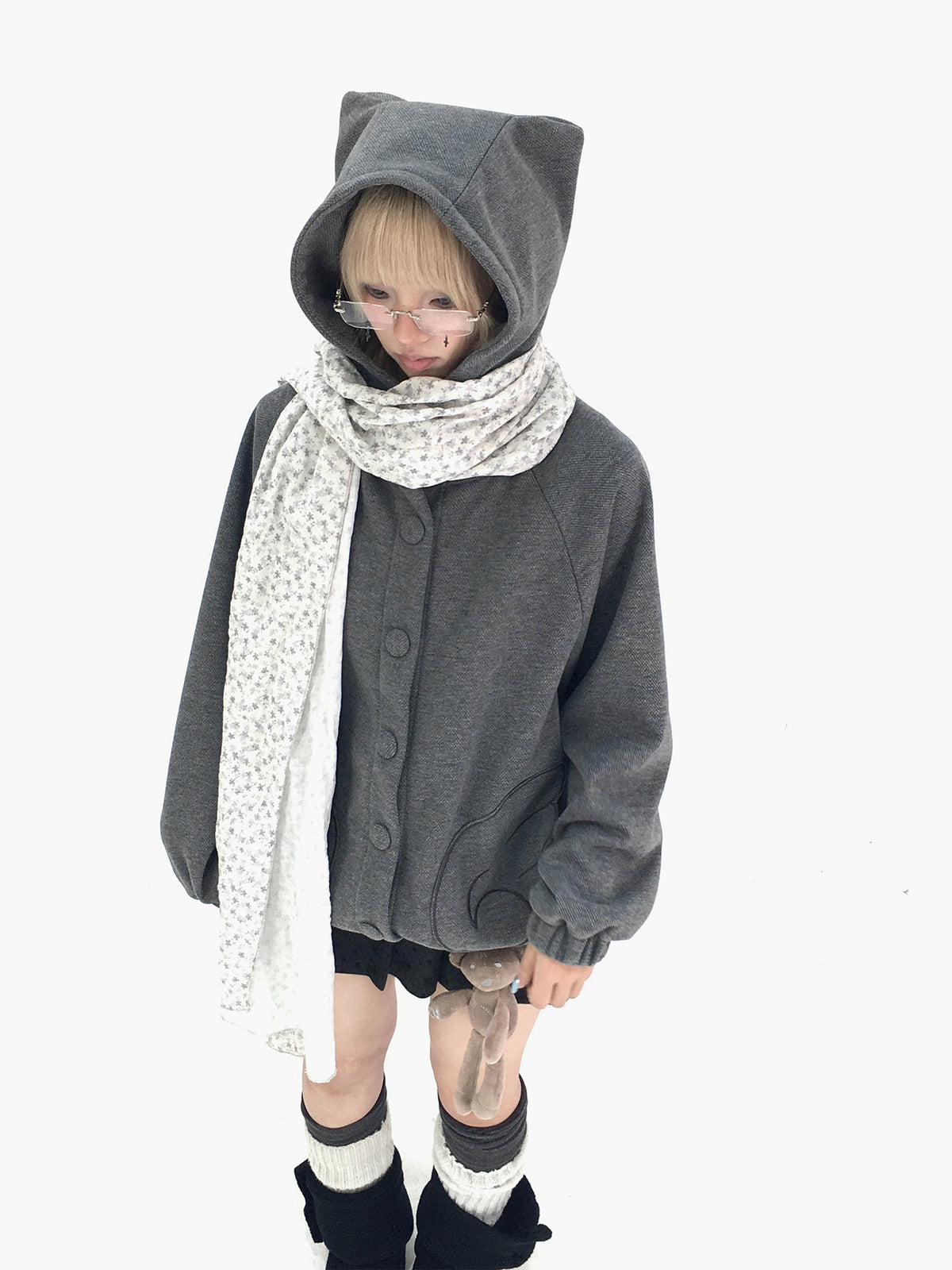 Winter Haze Ditsy Floral Gauze Scarf
