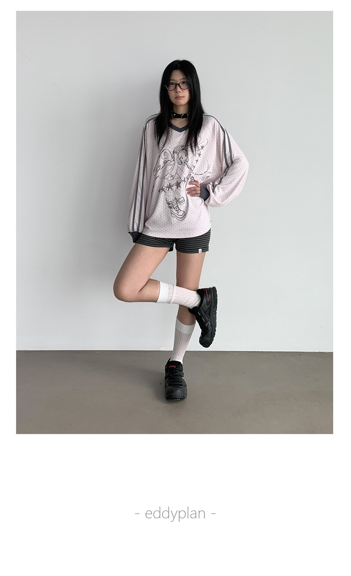Dreaming Star Girl Oversized Jersey Long-Sleeve Tee
