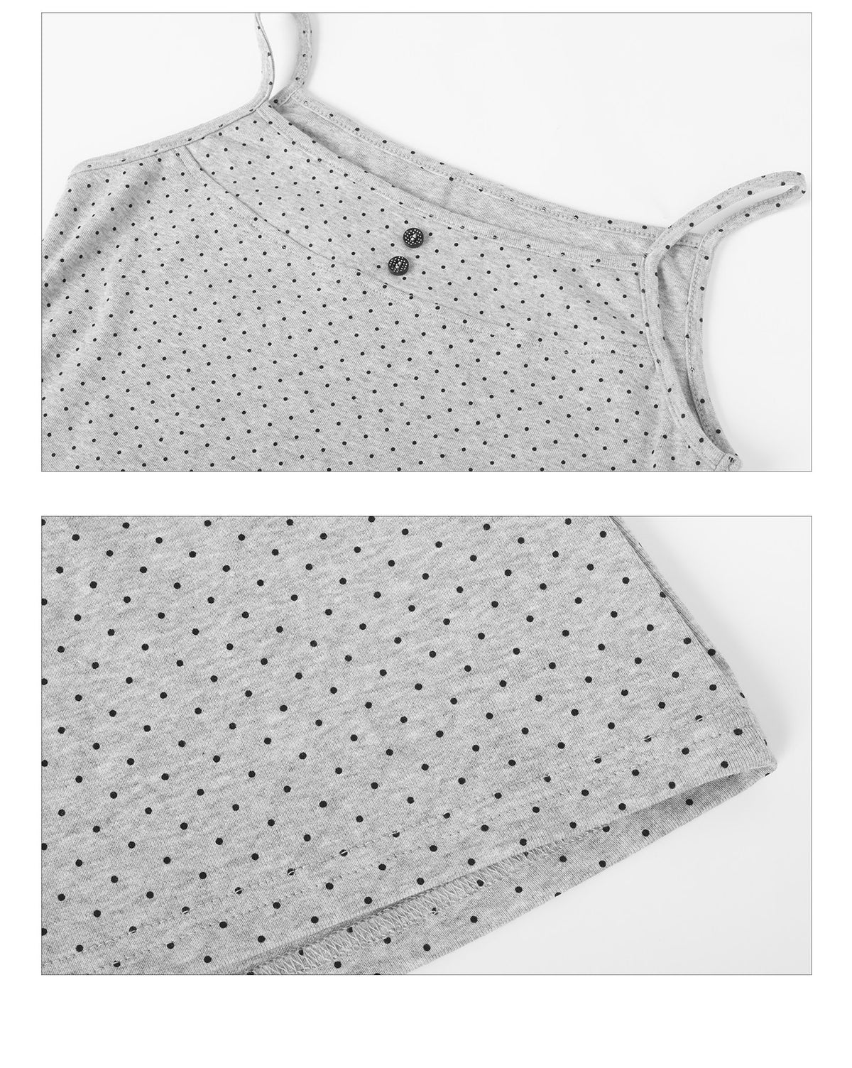 Polka Dot Cami & Long Sleeve Layering Set