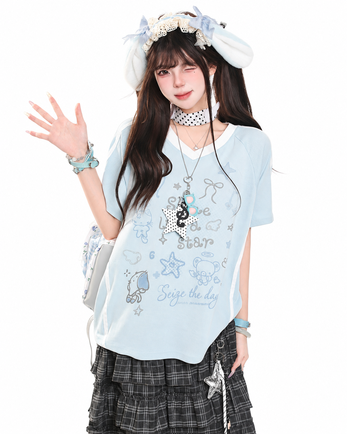 Shine Like a Star V-Neck Graphic Tee