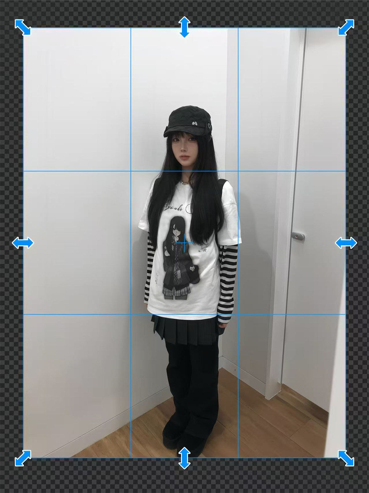 Room Doll Graphic Tee & Plaid Skirts
