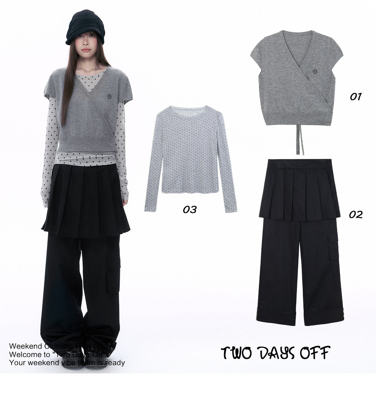 Wool Wrap-Tie V-Neck Knit Top