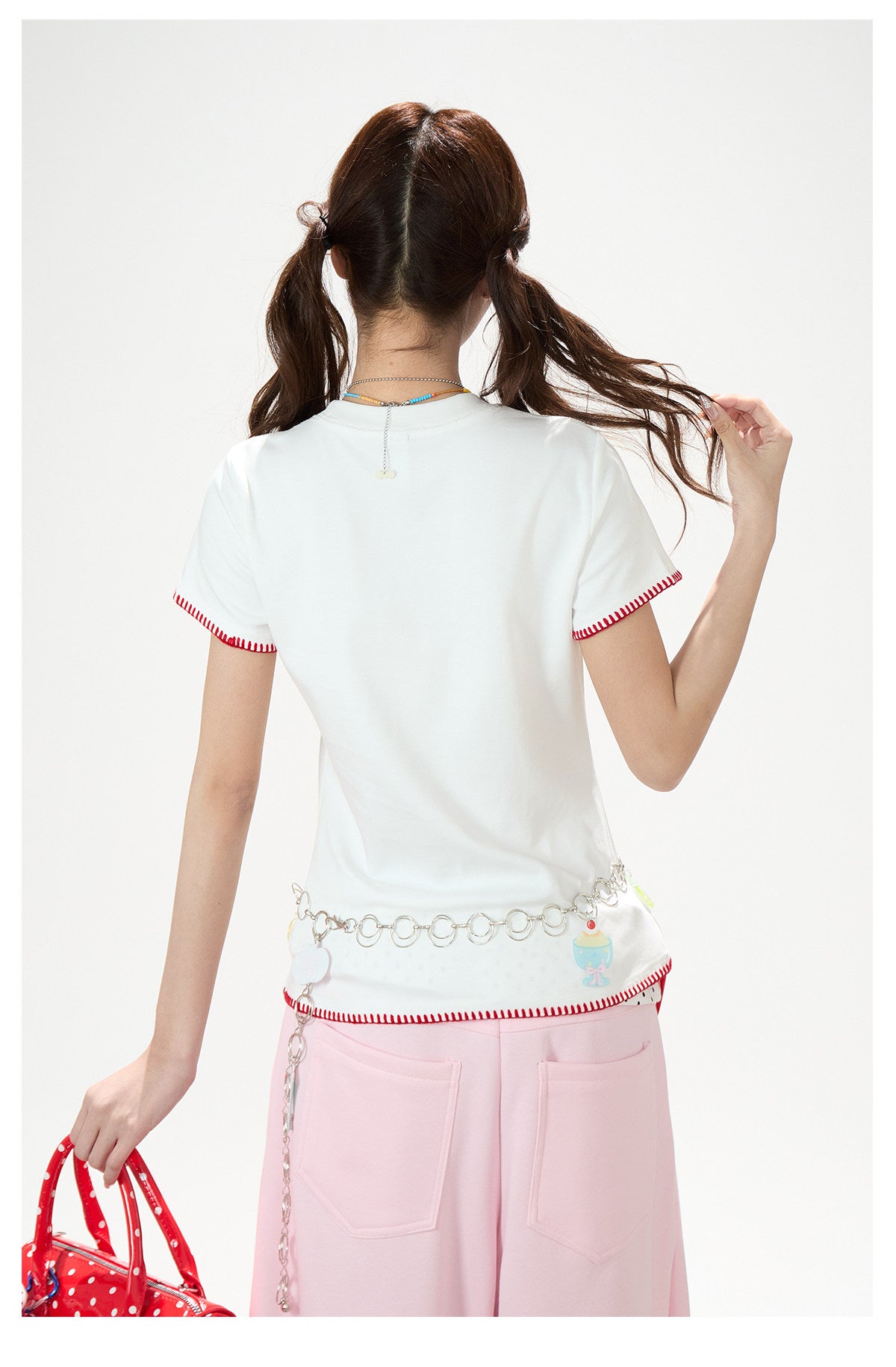 Apple Star Graphic Baby Tee & Denim Bermuda Pants