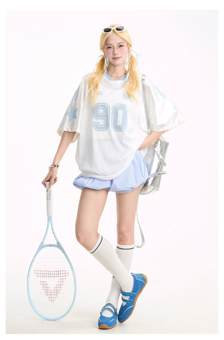 Stadium 90 Mesh Jersey — star mesh, oversized stadium mood