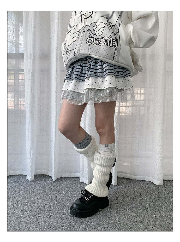 Star Lace Patchwork Layering Skirt