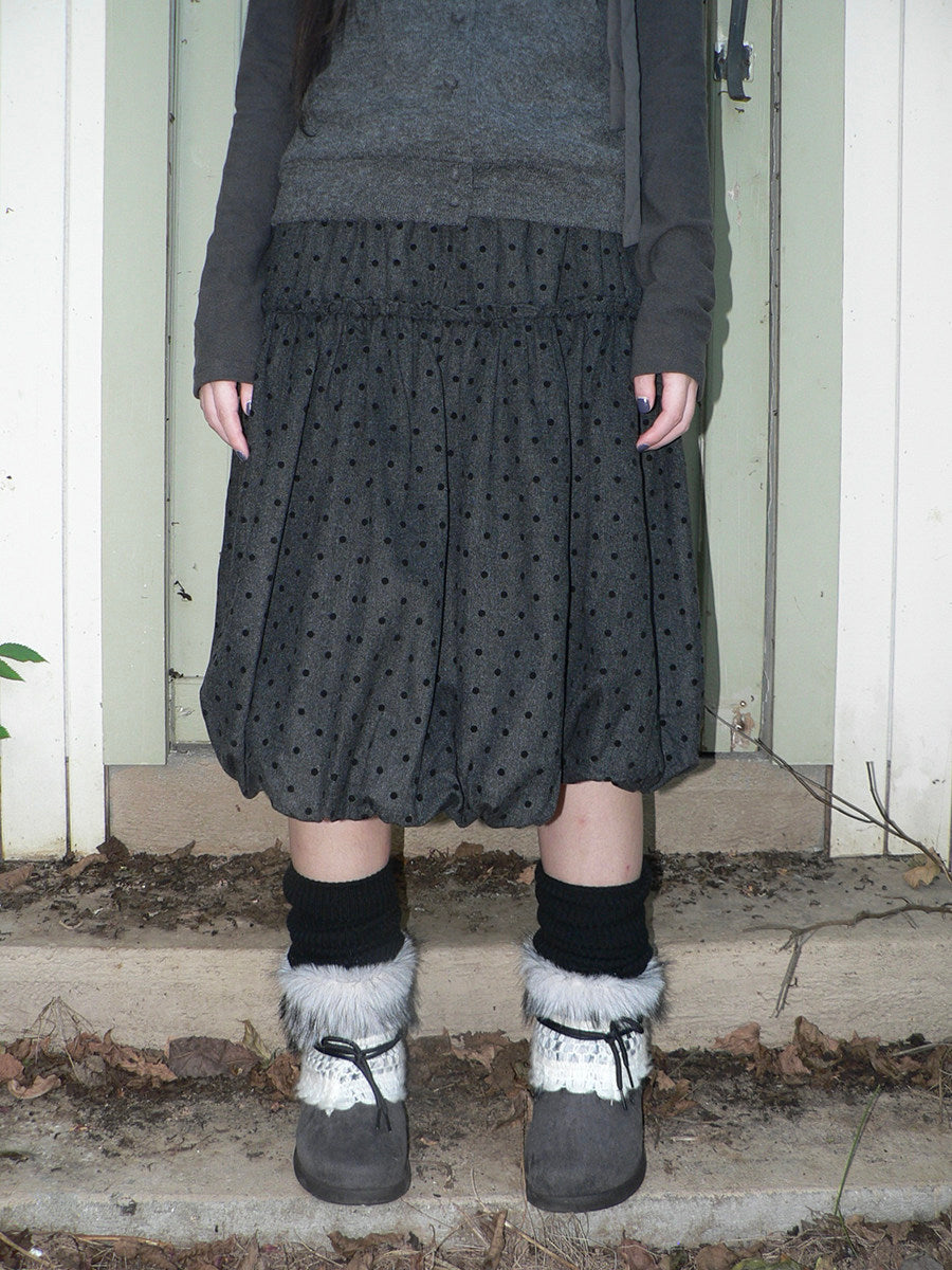 Polka Dot Balloon Midi Skirt