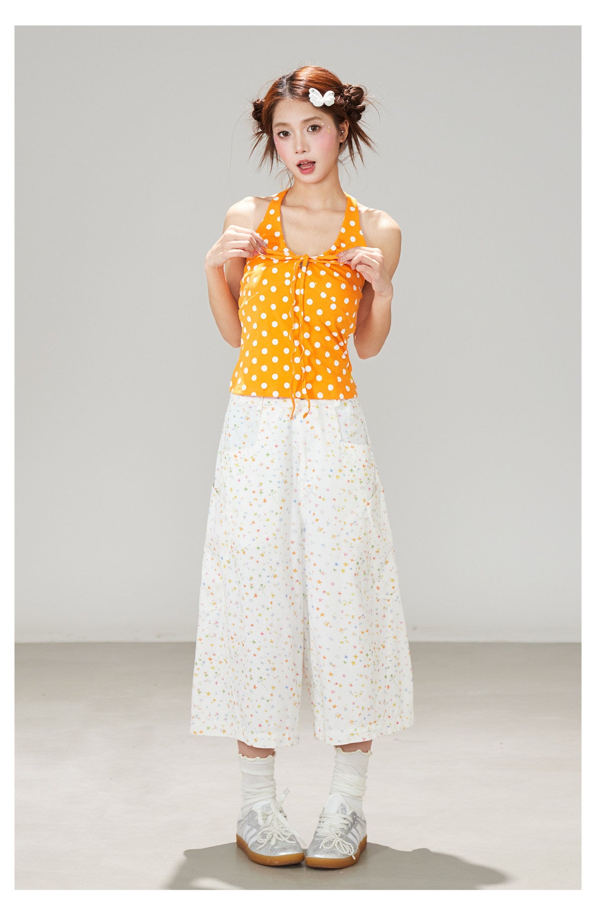 White Star Wide Leg Pants