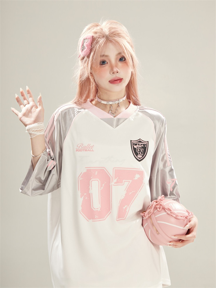 "07" Football-Trikot | Amekaji Girly Oversize T-Shirt