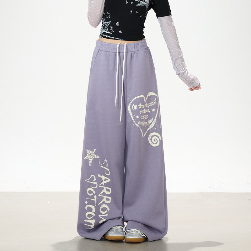 Star Melody Mesh-Layered Off-Shoulder Top & Embroidered Wide-Leg Jeans