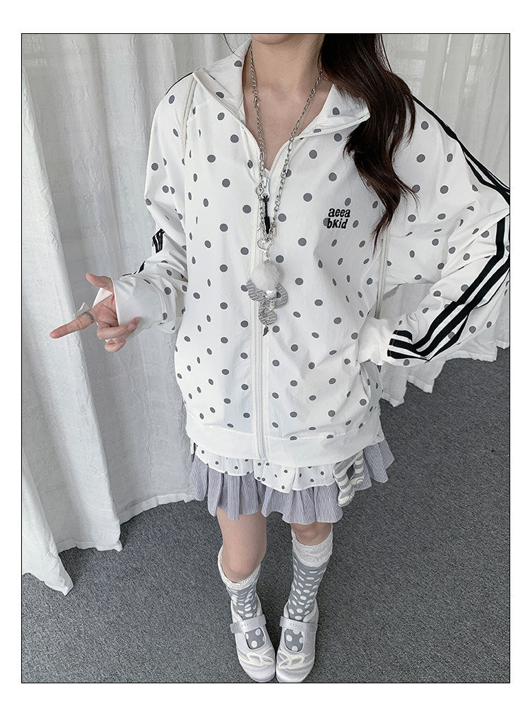 Polka Dot Sport Stripe Sun Protection Jacket