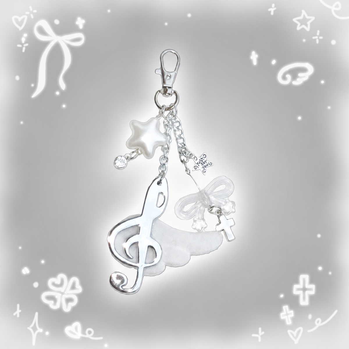 Angel Music Note Wing Charm Accessories