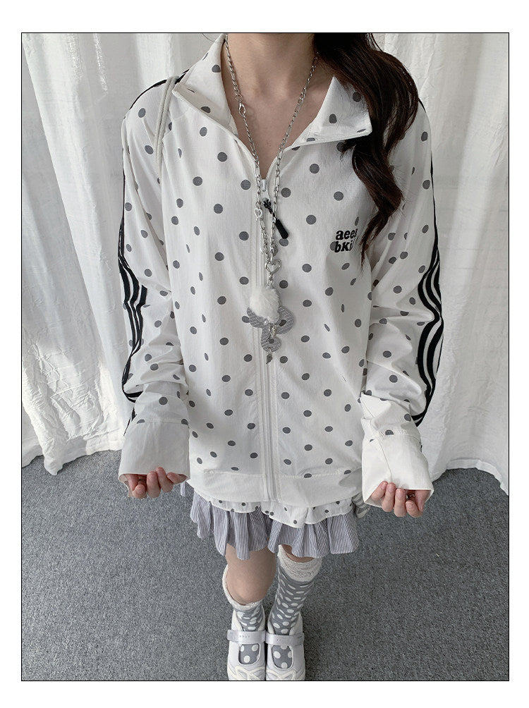 Polka Dot Sport Stripe Sun Protection Jacket