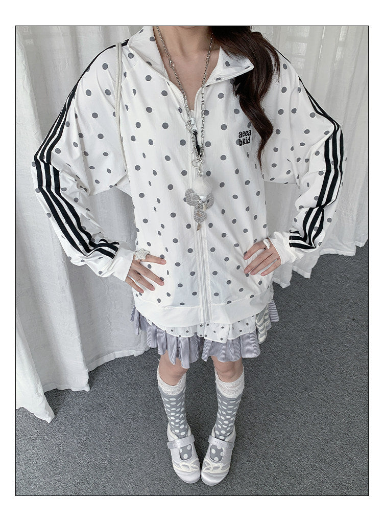 Polka Dot Sport Stripe Sun Protection Jacket