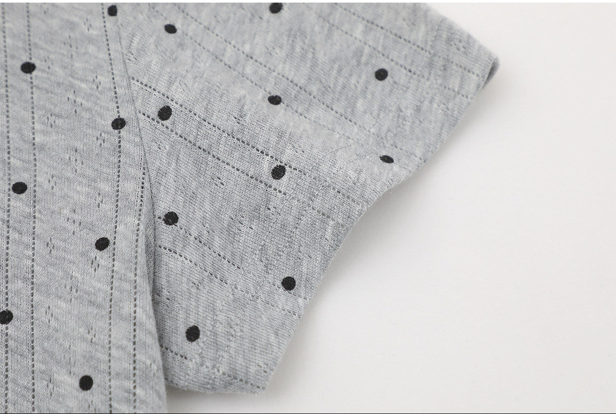 Polka Dot Tie-Neck Baby Tee