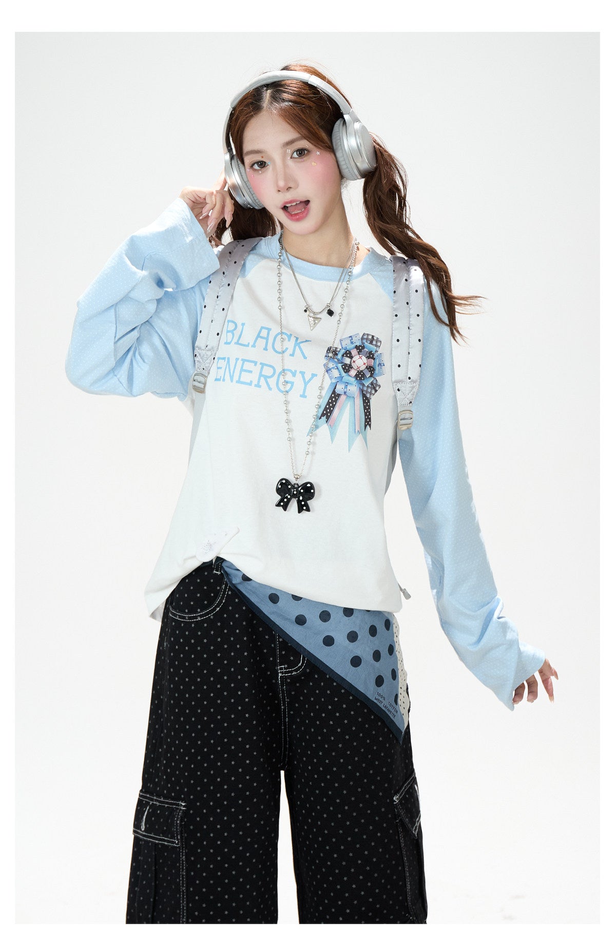 Badge Graphic Raglan Long Sleeve Top