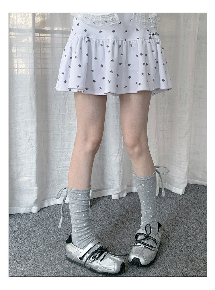 Polka Dot Star Tie Leg Warmers