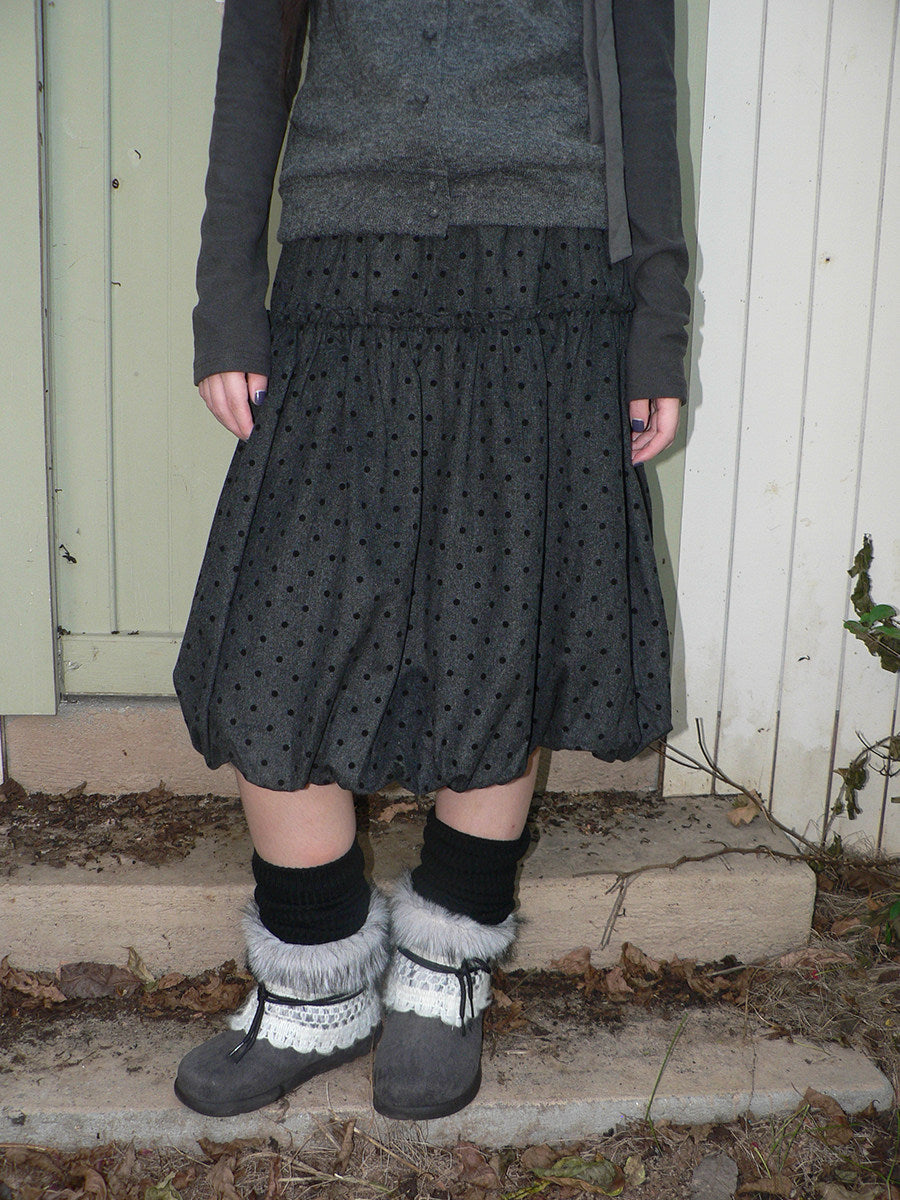 Polka Dot Balloon Midi Skirt