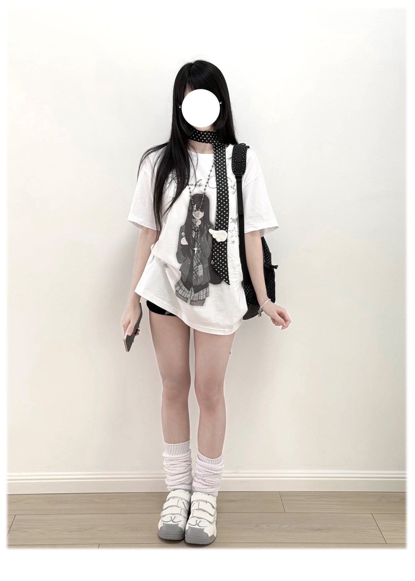 Room Doll Graphic Tee & Plaid Skirts