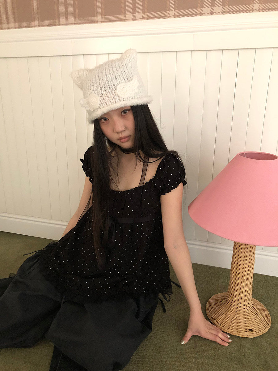 Handmade Angel Wing Cat-Ear Knit Beanie