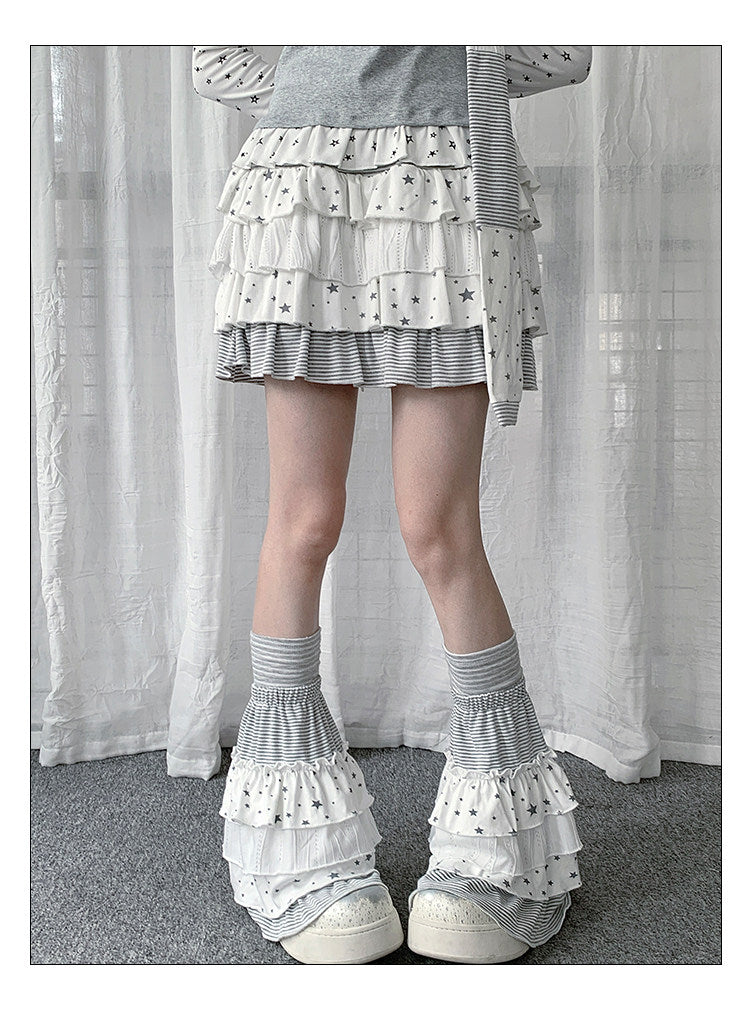 Star Stripe Patchwork Leg Warmers