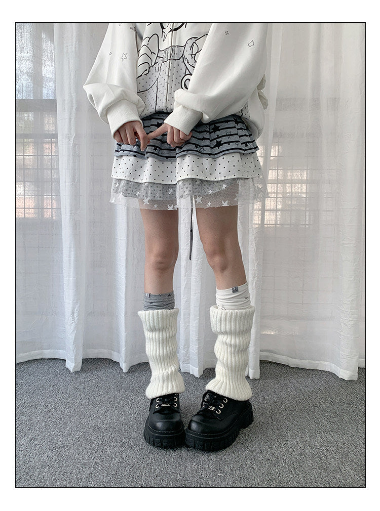Star Lace Patchwork Layering Skirt
