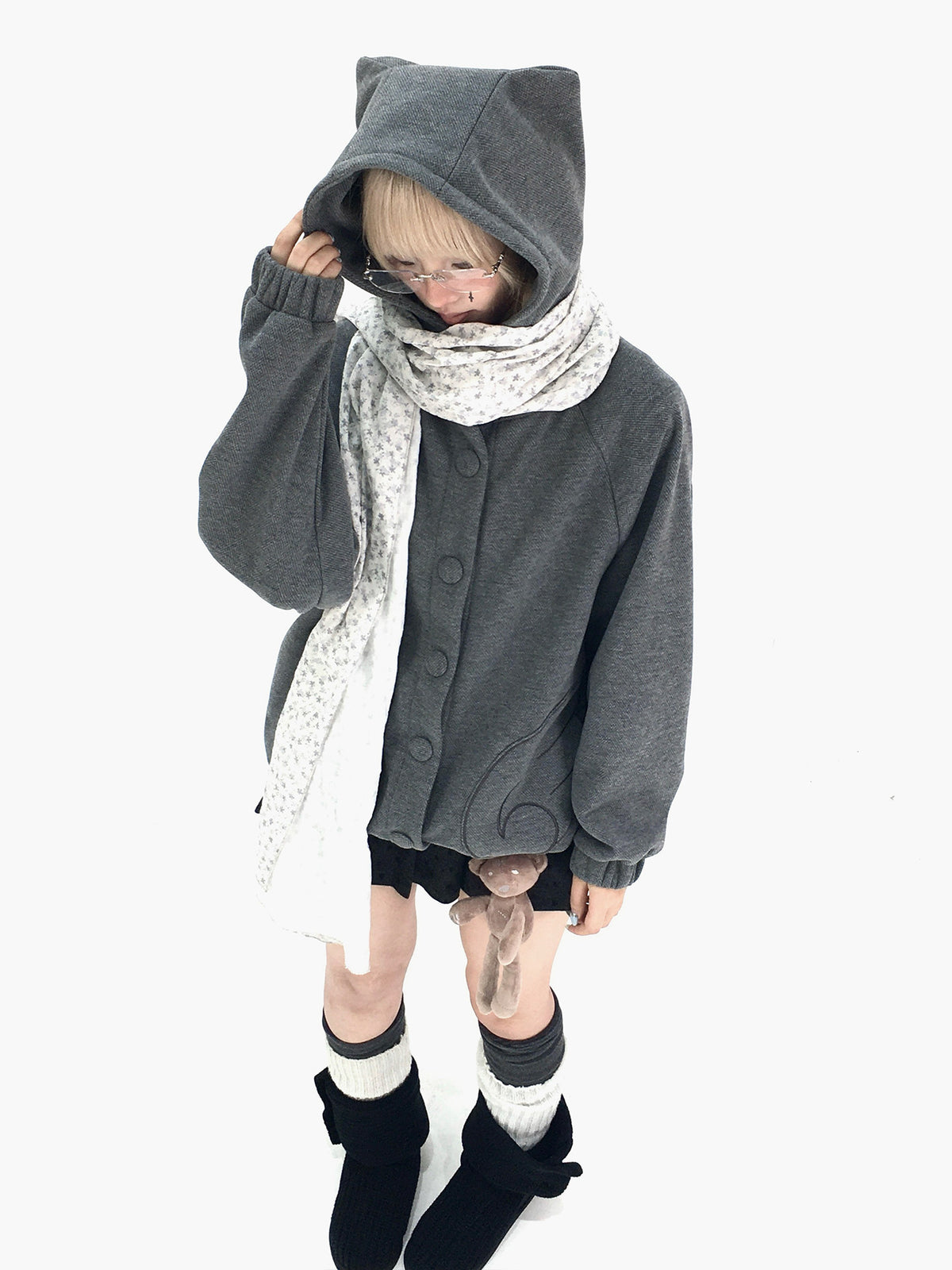 Winter Haze Ditsy Floral Gauze Scarf
