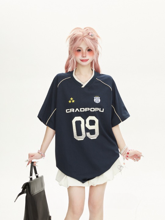 09 GRADPOPU Football Jersey — Oversized Fit