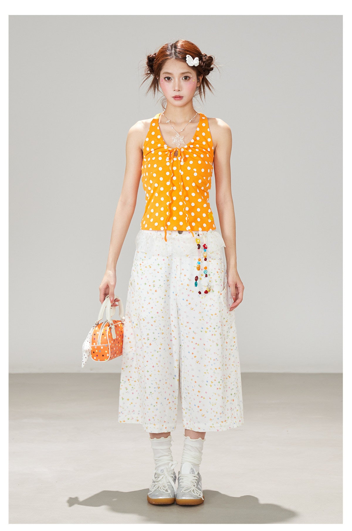 White Star Wide Leg Pants