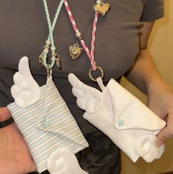 Winged Mini Envelope Pouch Charm