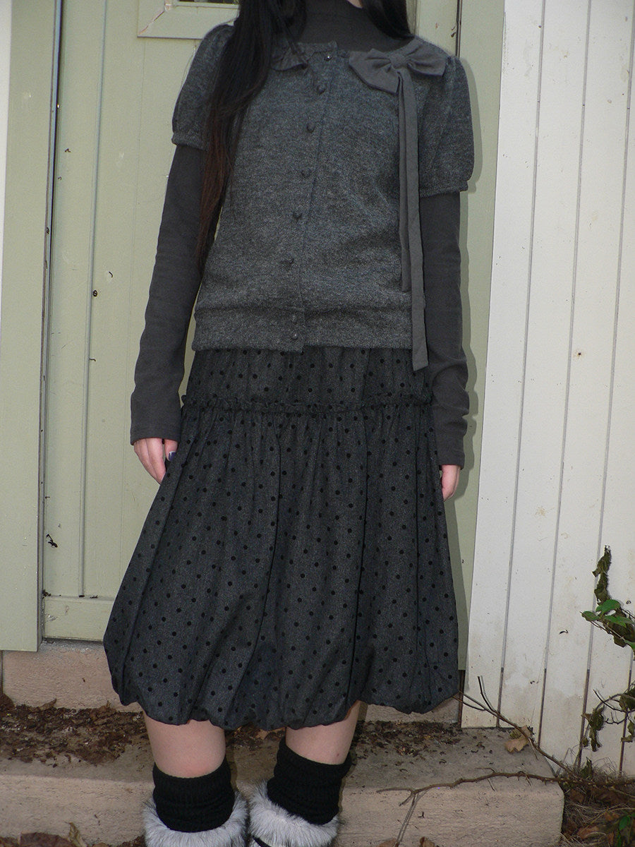 Polka Dot Balloon Midi Skirt