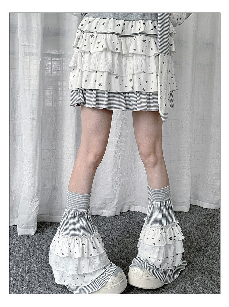 Star Stripe Patchwork Leg Warmers