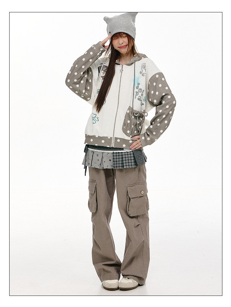 Plaid Panel Layering Wrap Skirt