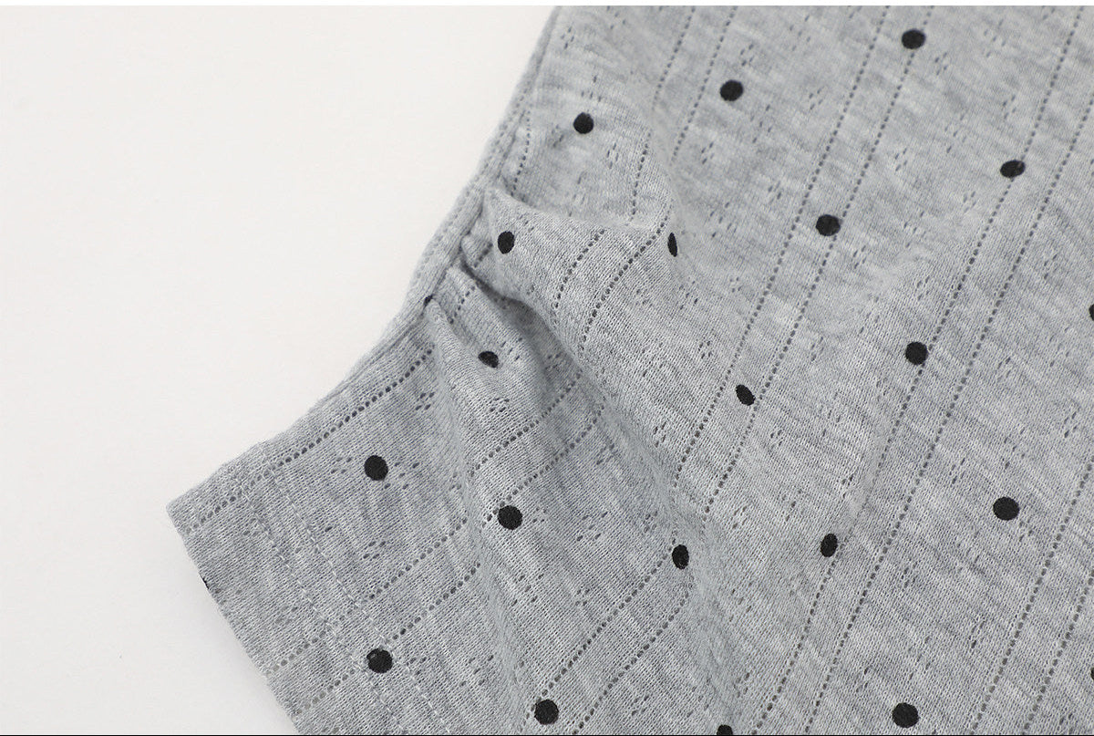 Polka Dot Tie-Neck Baby Tee