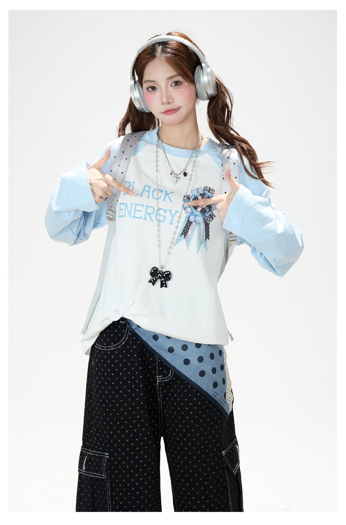 Badge Graphic Raglan Long Sleeve Top