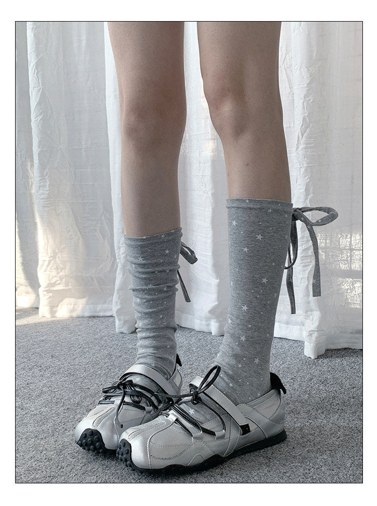Polka Dot Star Tie Leg Warmers