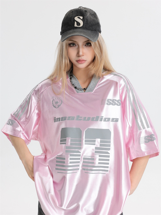 33 Ice Hockey Jersey — Glossy Finish V-Neck