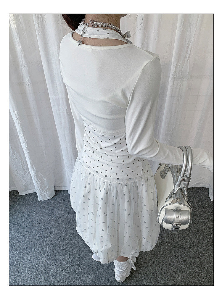 Polka Dot Camisole & Tie-Front Shrug Set