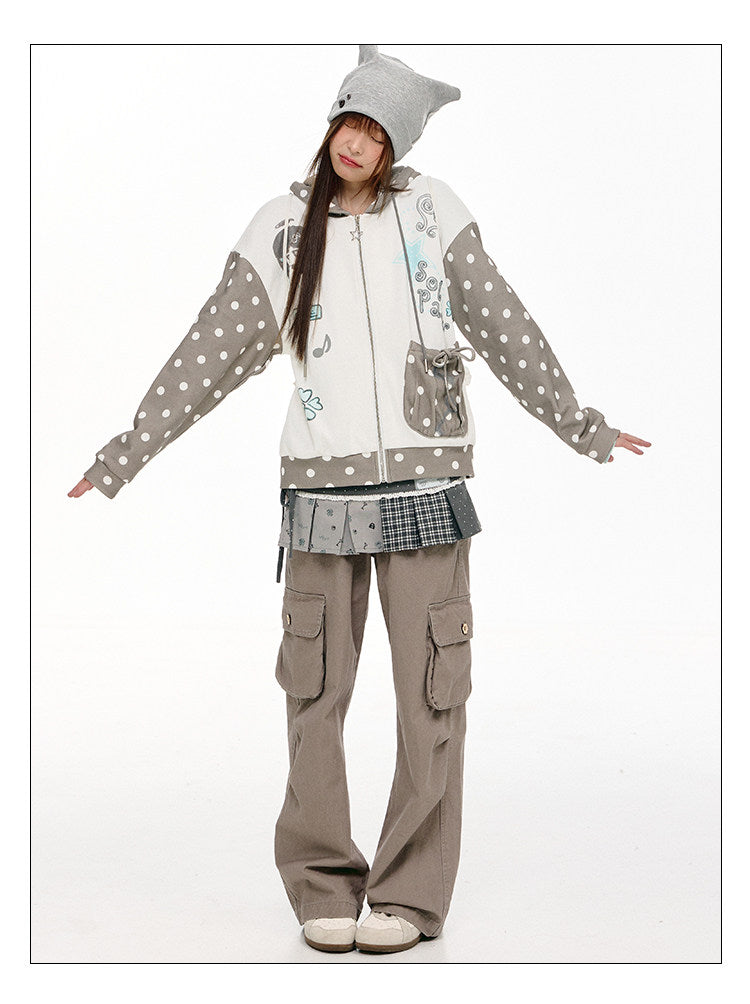 Plaid Panel Layering Wrap Skirt