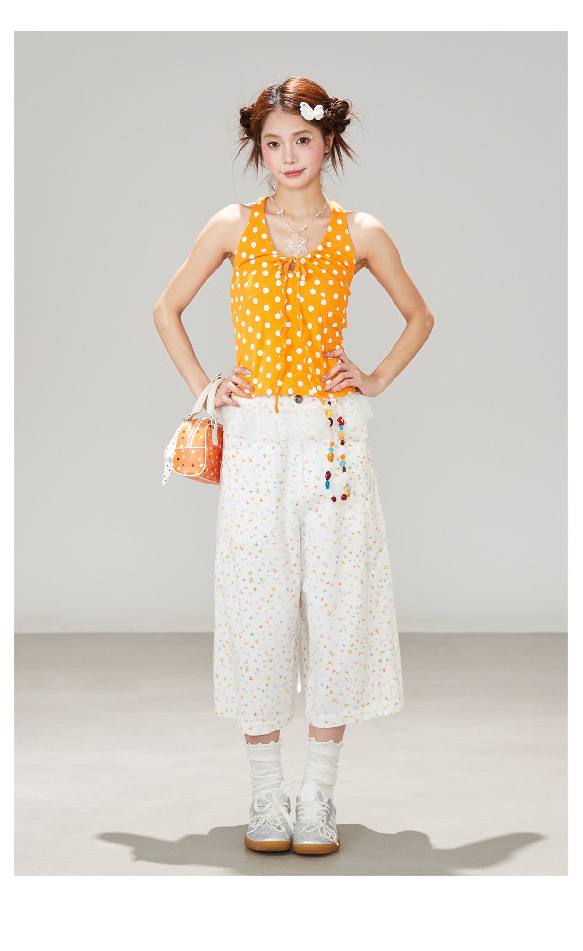 White Star Wide Leg Pants