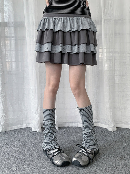 Star Stripe Bow Slouch Leg Warmers