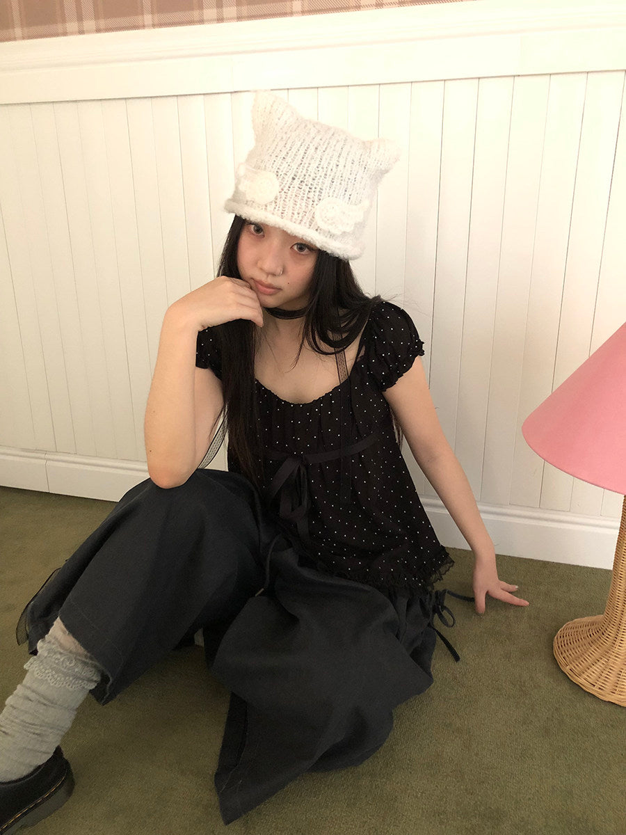 Handmade Angel Wing Cat-Ear Knit Beanie